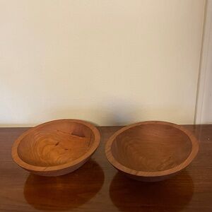 NEW Set of Two 7-in Solid Cherry Bowls Made in USA!